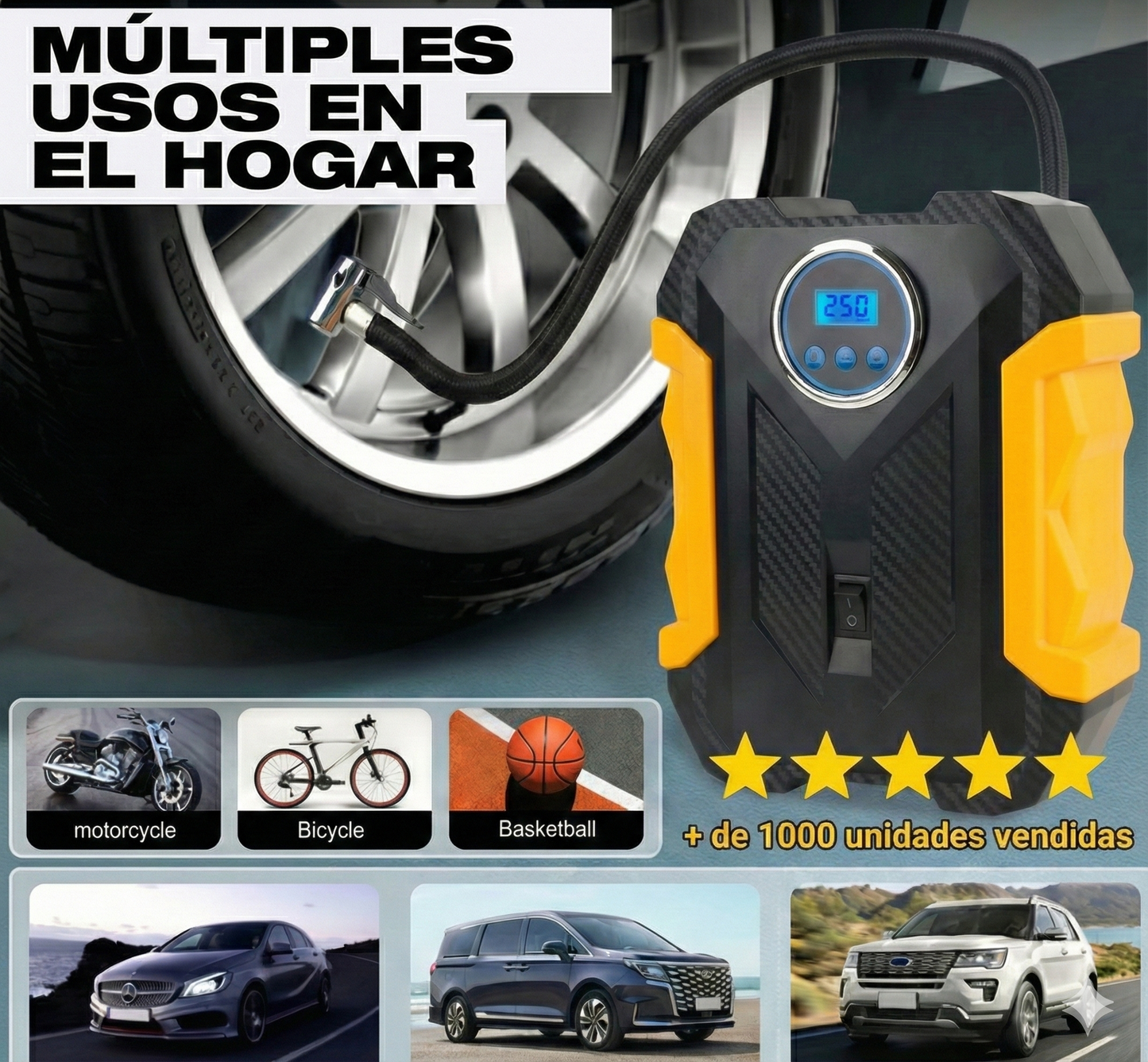 Compresor De Aire Portátil Multiusos
